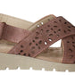 Womens ladies Slingback Criss Cross comfort Soft Foot Bed casual Wedge sandals UK