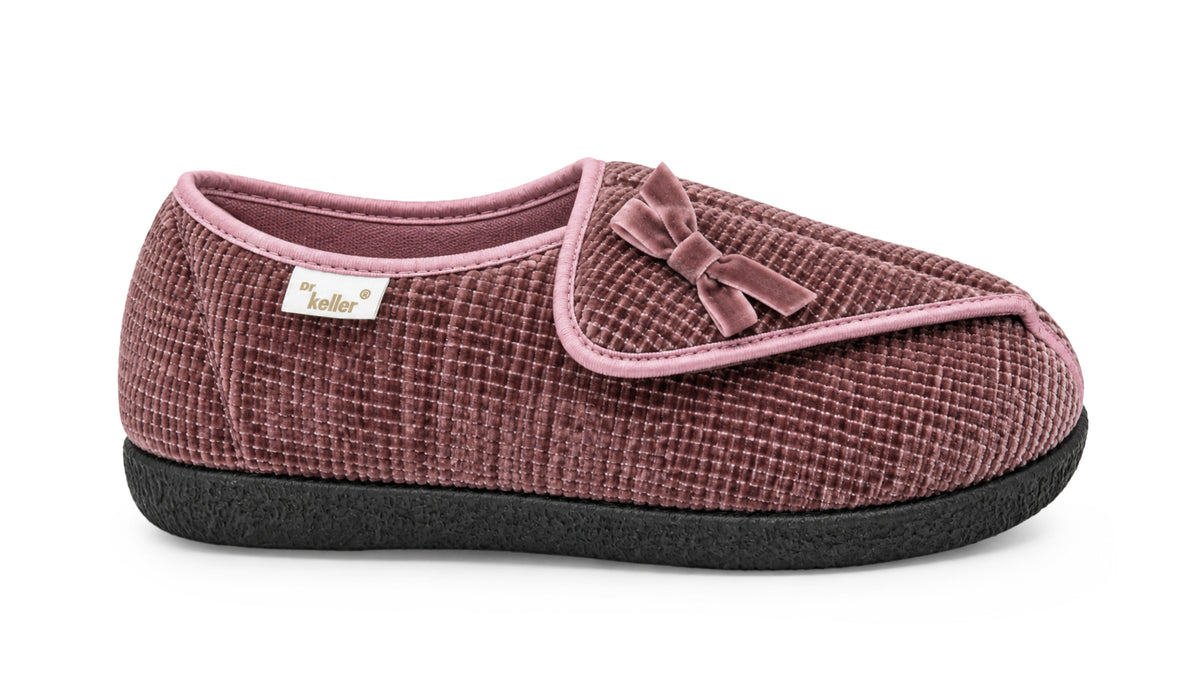 Womens EE Wide Fit Slippers Memory Foam Wide Opening Adjustable Ladies Touch Fasten House Shoes