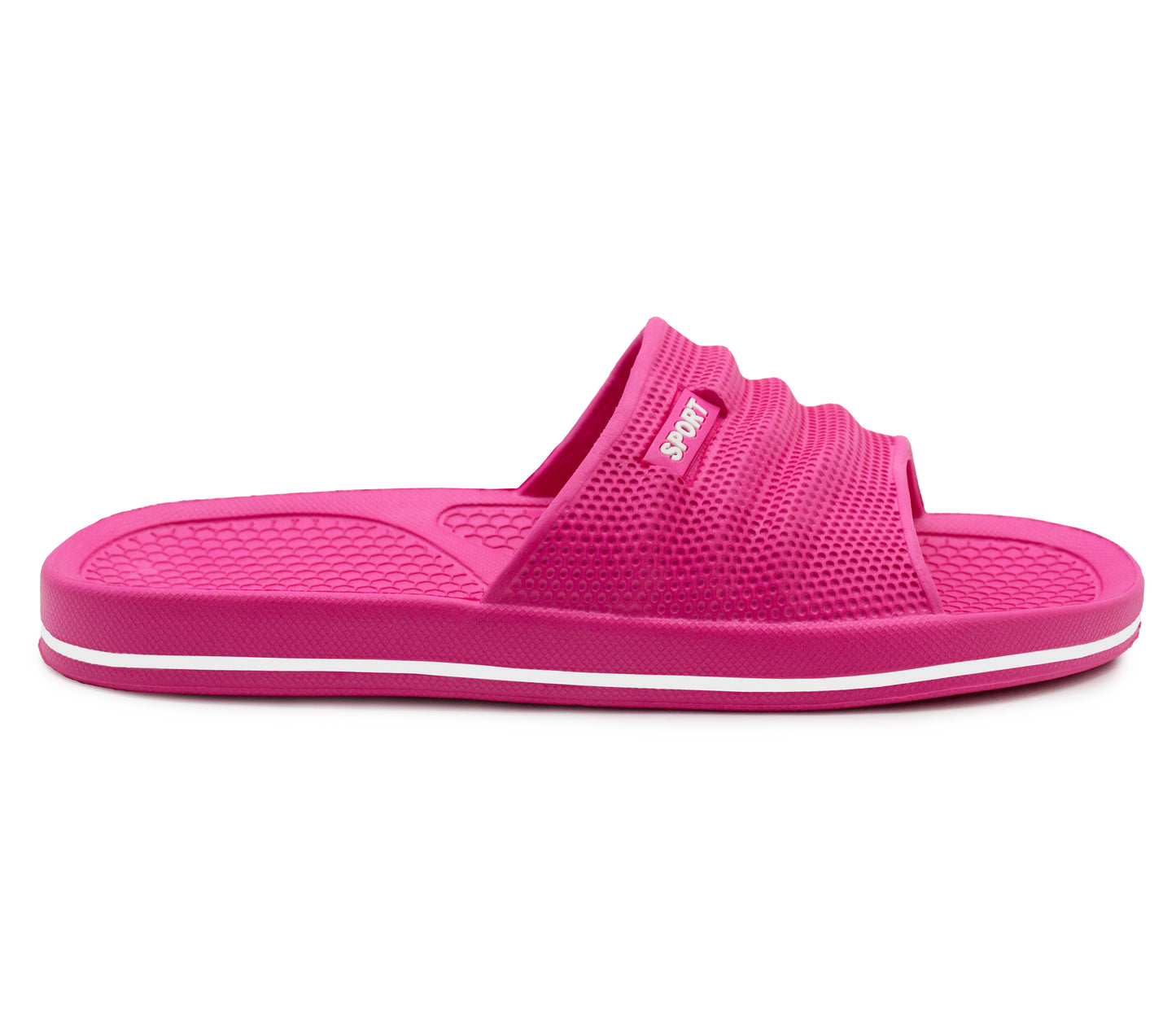 Womens Sliders EVA Sandal Slippers Ladies Pool Slides Lightweight Beach Flip Flops Bathroom Shower Spa Leisure Sports Slipper Fuchsia Pink