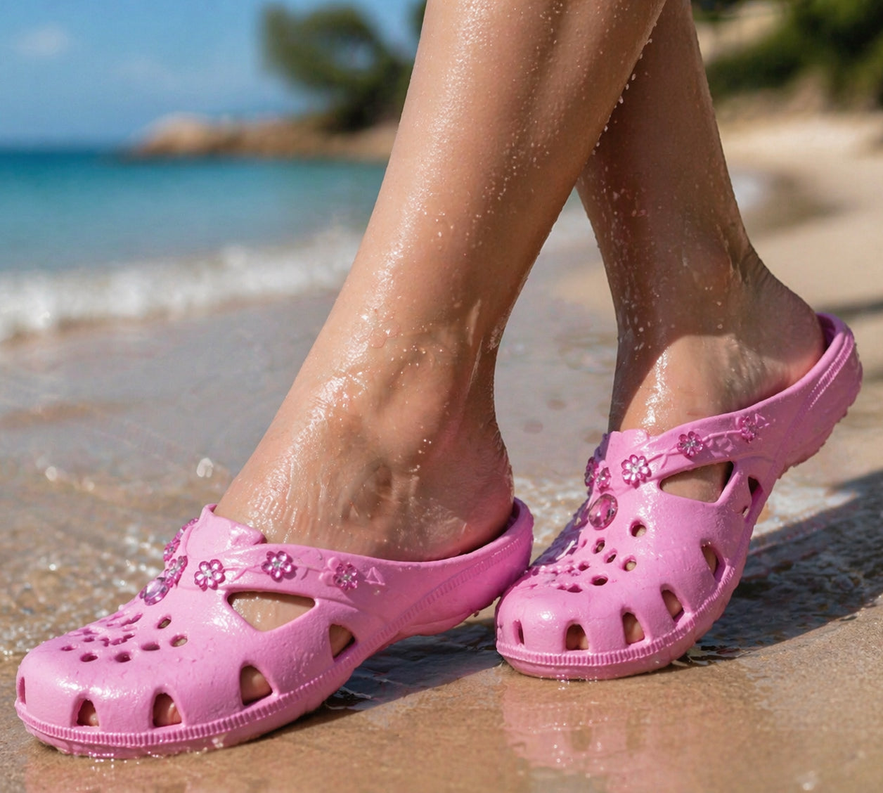 Womens Lightweight Clogs Slip On Backless Breathable Ladies Summer Sandals EVA Quick Dry Beach Pool Slide Mule Slippers