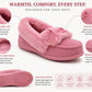 Womens Memory Foam Moccasin Slippers Faux Fur Trim Warm Slip On Ladies Winter House Shoes