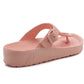 Womens Ladies Lightweight EVA Toe Post Slip On Flat Beach Summer Pool Slides Water Shoes Flip Flops Sandals Pink
