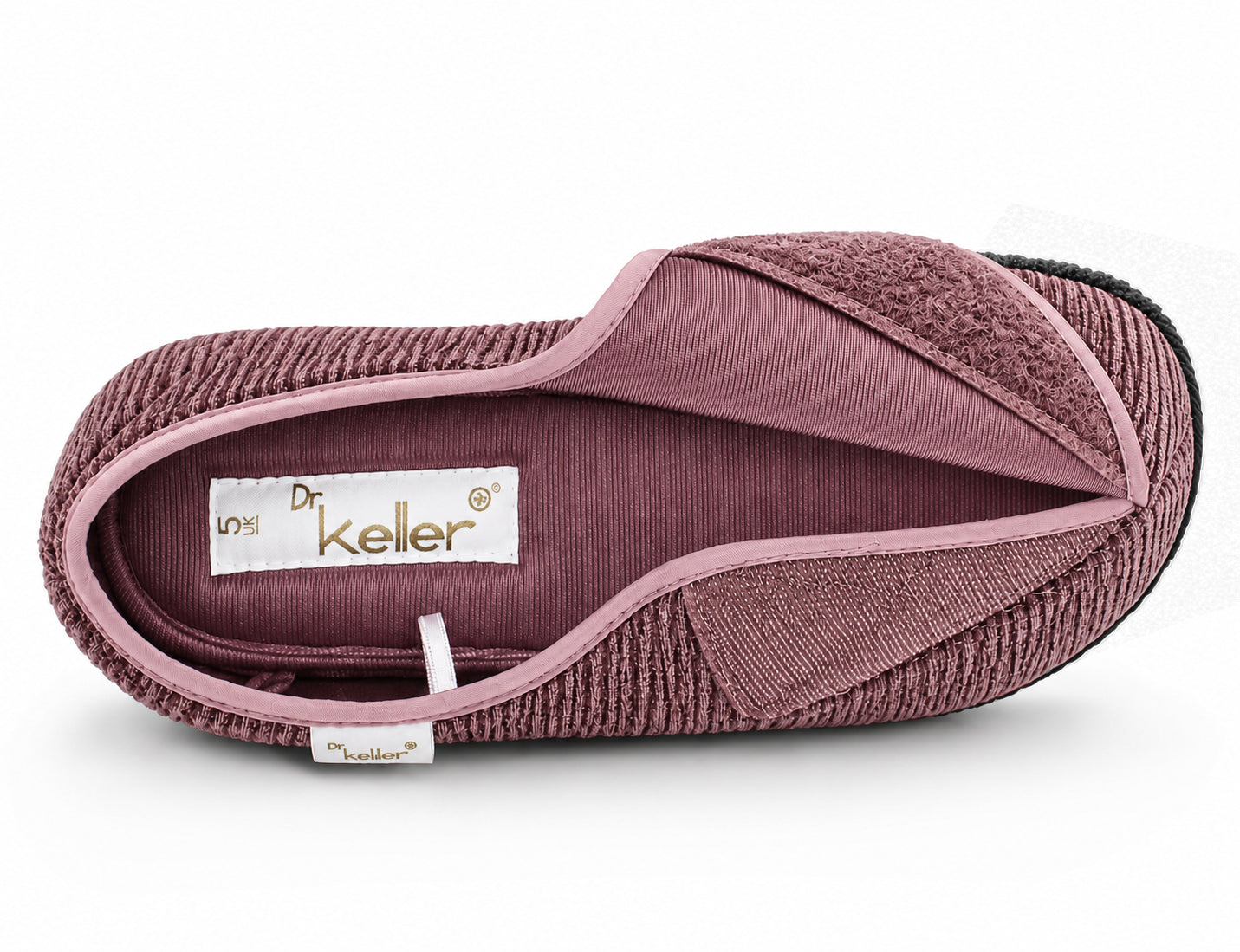 Womens EE Wide Fit Slippers Memory Foam Wide Opening Adjustable Ladies Touch Fasten House Shoes