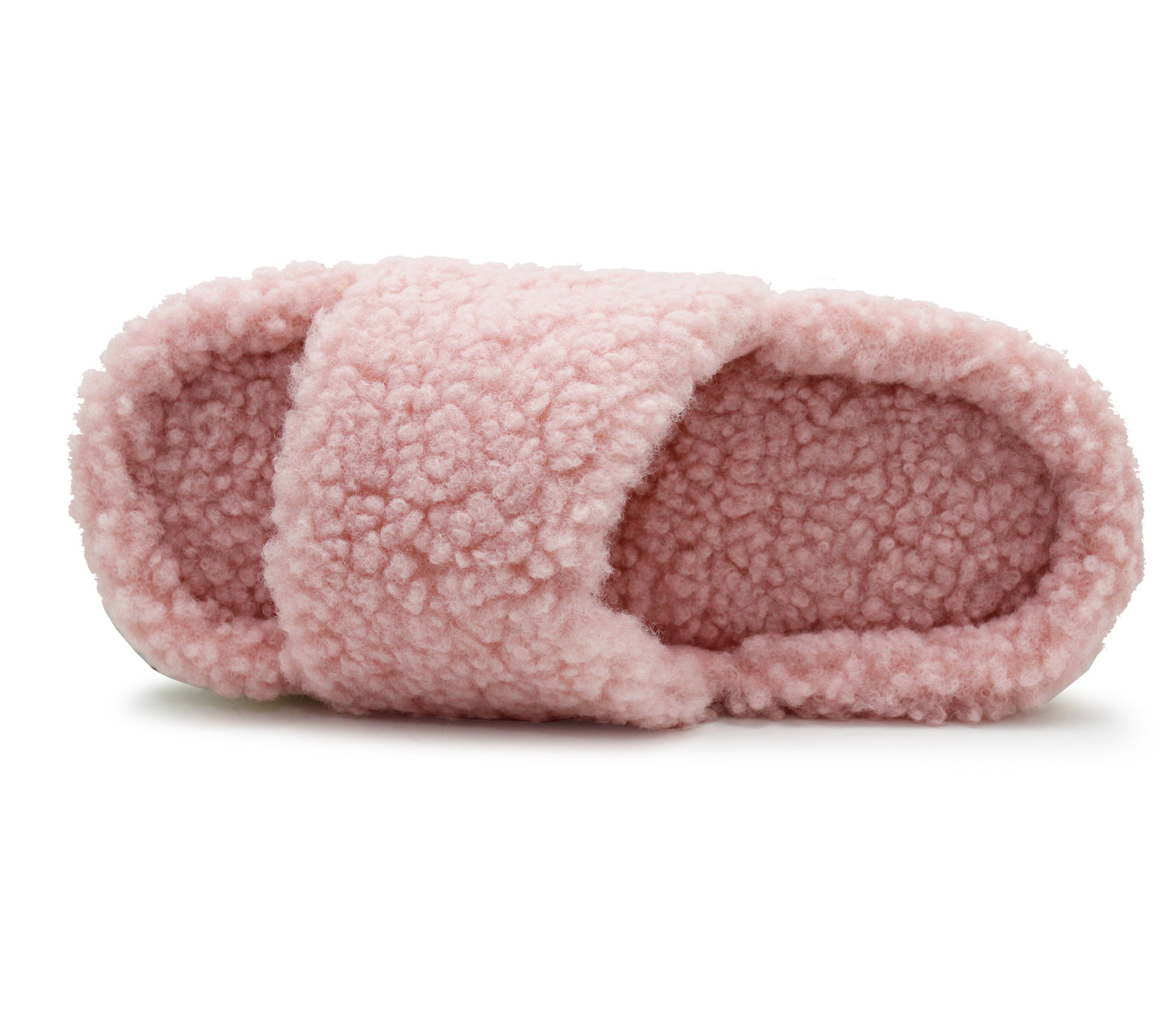 Womens Slip On Pink Fleece Sliders Warm Cosy Indoor House Shoes Backless Mule Slippers