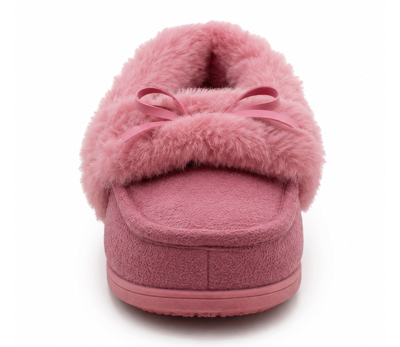 Womens Memory Foam Moccasin Slippers Faux Fur Trim Warm Slip On Ladies Winter House Shoes
