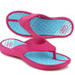 Womens Ladies Lightweight EVA Toe Post Slip On Flat Beach Summer Pool Slides Water Shoes Flip Flops Sandals Pink/Blue