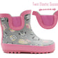Girls Kids Wellington Boots Infant Toddlers Ankle Boot Wellies Elastic Waterproof Puddle Rain Boots