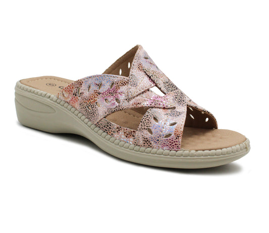 BAMBI Womens Mules Sandals in Pink Multi