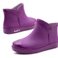 Womens Purple Ankle Wellies Boots Short Slip On Waterproof Chelsea Rain Boot Snow Farm Gardening Ladies Outdoor Festival Wellingtons