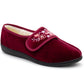 Womens Velour Slippers Faux Fur Lined Ladies Winter Wide Opening Diabetic Orthopaedic House Shoes