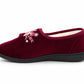Womens Velour Slippers Faux Fur Lined Ladies Winter Wide Opening Diabetic Orthopaedic House Shoes