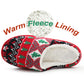 Mens Winter Slippers Faux Fur Lined Backless Mules Knitted Fair Isle Lightweight Slip On Indoor House Shoes