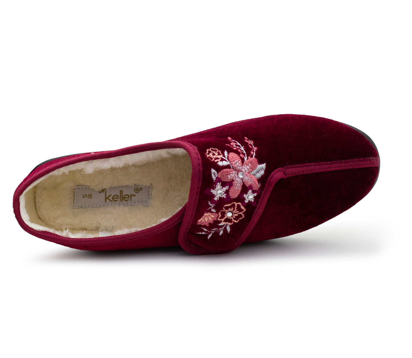 Womens Velour Slippers Faux Fur Lined Ladies Winter Wide Opening Diabetic Orthopaedic House Shoes