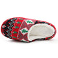 Mens Winter Slippers Faux Fur Lined Backless Mules Knitted Fair Isle Lightweight Slip On Indoor House Shoes