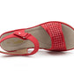 Womens Slingback Sandals Red Twin Touch Fastening Ladies Low Wedge Heel Open Toe Fashion Summer Sandals