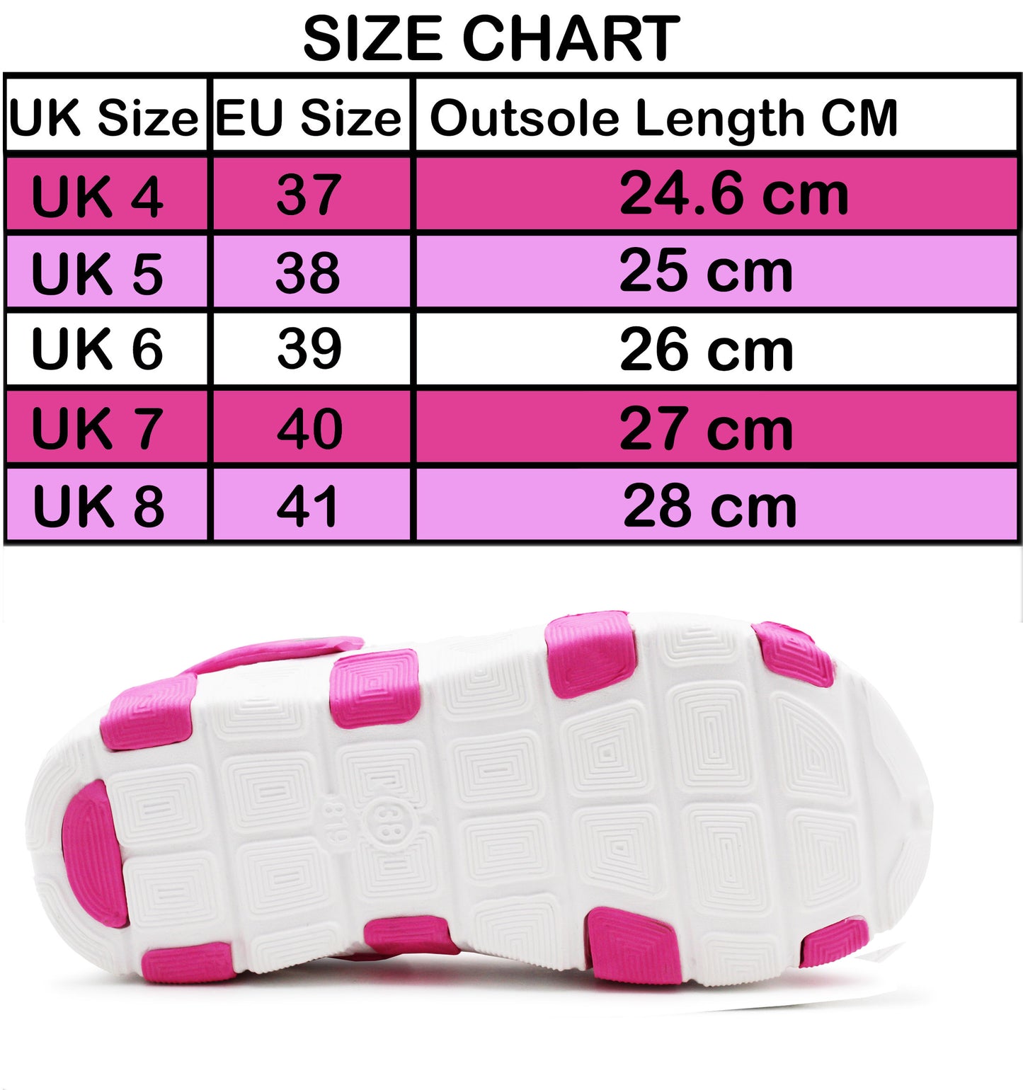 Womens Clogs Lightweight White Pink EVA Breathable Beach Summer Sandals Ladies Garden Hospital Shower Pool Shoes