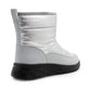 Womens Winter Boots Ladies Faux Fur Lined Zip Lightweight Silver Metallic Quilted Warm Thermal Ankle Boots