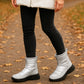 Womens Winter Boots Ladies Faux Fur Lined Zip Lightweight Silver Metallic Quilted Warm Thermal Ankle Boots