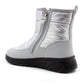 Womens Winter Boots Ladies Faux Fur Lined Zip Lightweight Silver Metallic Quilted Warm Thermal Ankle Boots