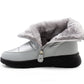 Womens Winter Boots Ladies Faux Fur Lined Zip Lightweight Silver Metallic Quilted Warm Thermal Ankle Boots