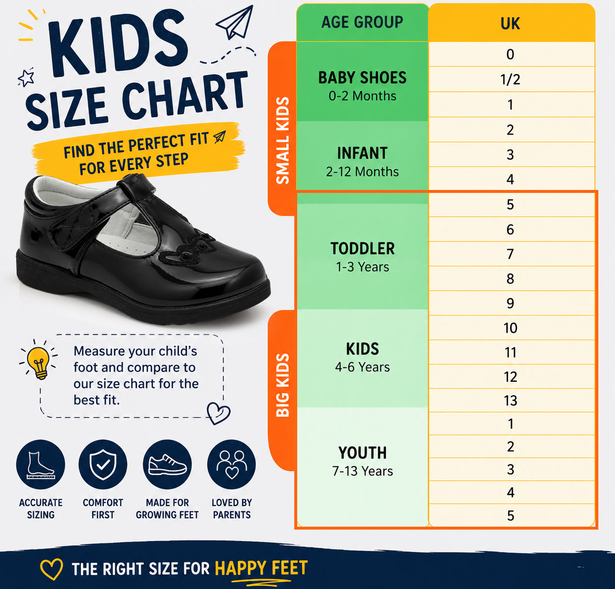 Girls Mary Jane School Shoes Black T-Bar Touch Fasten Adjustable Back To School Uniform Shoe