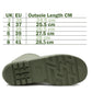 Womens Mid Calf Wellies Khaki Green Waterproof Rain Boot Ladies Snow Slip On Festival Farm Gardening Mud Snow Outdoor Wellington Boots