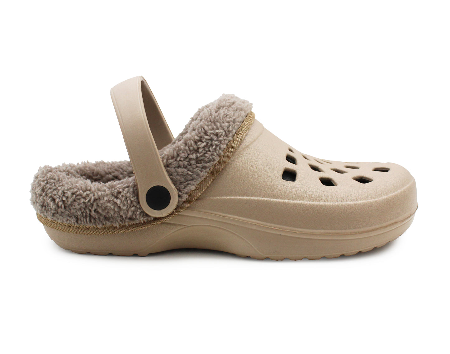 Womens Clogs Warm Fur Lined Thermal Garden Clogs Lightweight EVA Slip On Slippers Kitchen Nurse Indoor House Shoes Sandals Gold