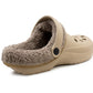 Womens Clogs Warm Fur Lined Thermal Garden Clogs Lightweight EVA Slip On Slippers Kitchen Nurse Indoor House Shoes Sandals Gold