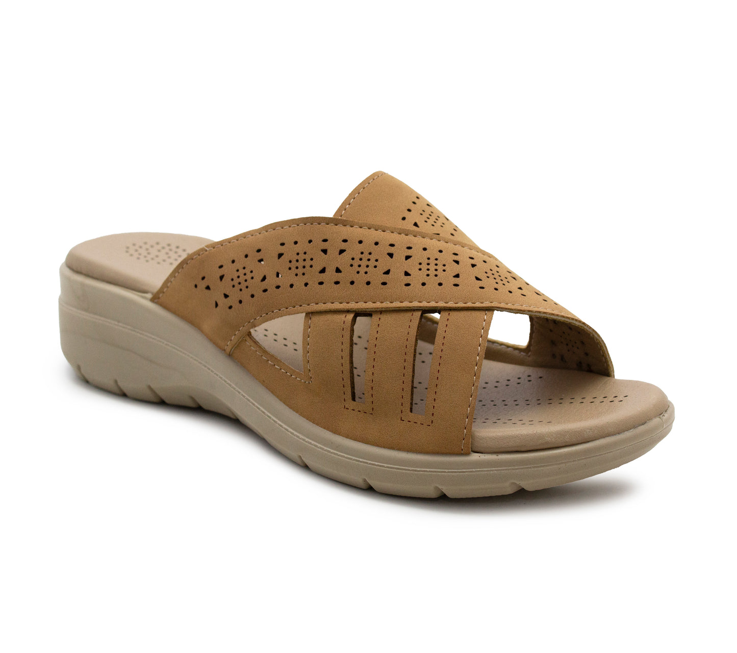 Womens Backless Sandals Slip On Low Wedge Open Toe Mules Summer Fashion Beach Slides Flip Flops