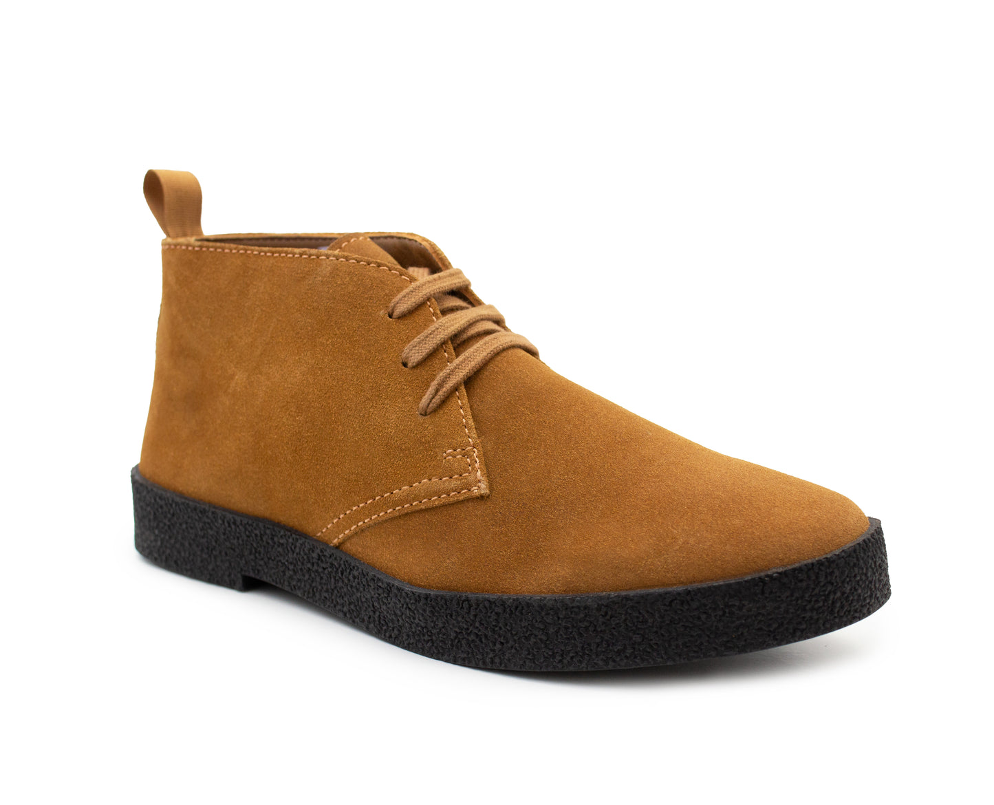 Mens Tan Suede Desert Boots Smart Casual Lace-Up Chukka Boots with Rubber Sole