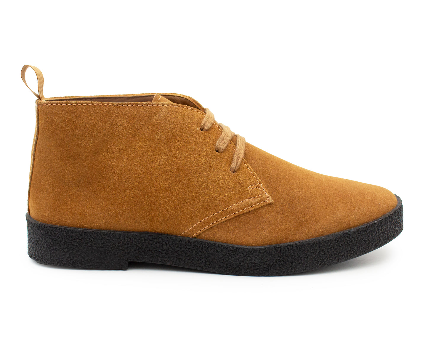 Mens Tan Suede Desert Boots Smart Casual Lace-Up Chukka Boots with Rubber Sole