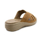 Womens Backless Sandals Slip On Low Wedge Open Toe Mules Summer Fashion Beach Slides Flip Flops