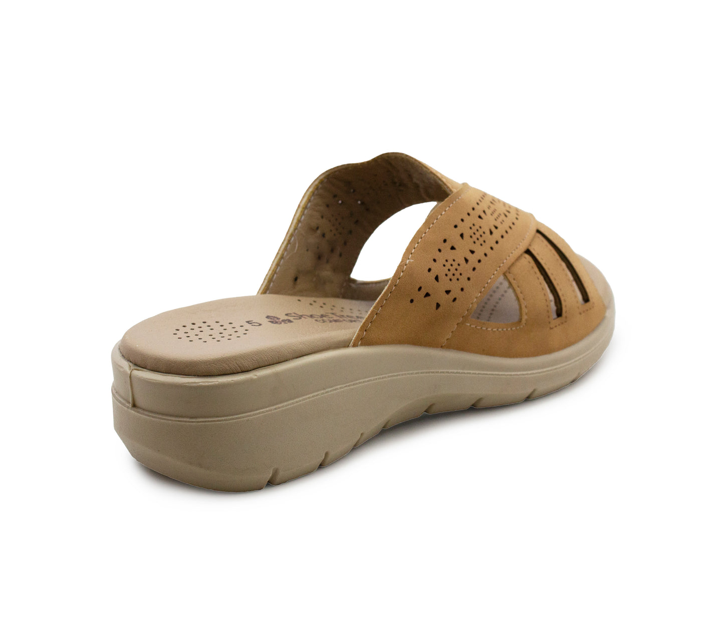 Womens Backless Sandals Slip On Low Wedge Open Toe Mules Summer Fashion Beach Slides Flip Flops