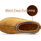 Womens Warm Slippers Tan Faux Suede Fur Lined Slip On Backless Mules Ladies Faux Suede Winter Cosy Indoor House Shoes Sliders