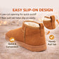 Womens Faux Suede Ankle Boots Warm Faux Fur Lined Ladies Low Slip On Cosy Winter Boots