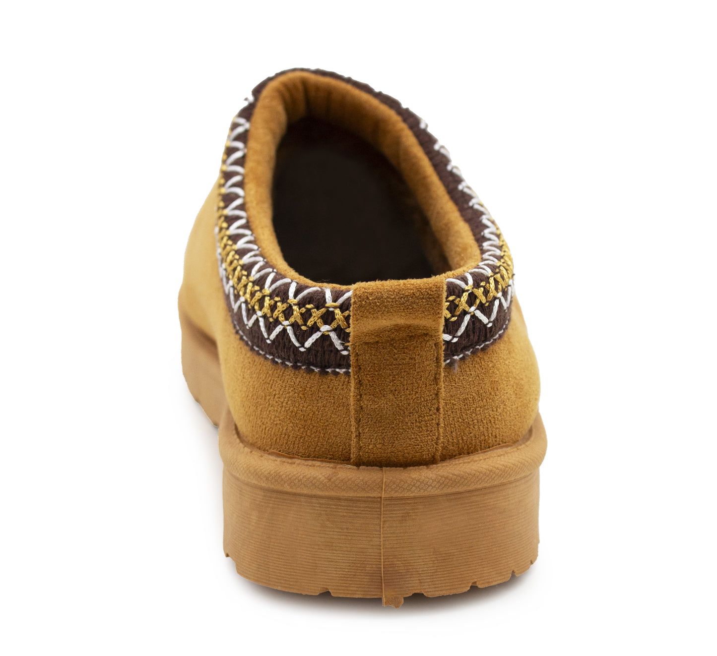 Womens Warm Slippers Tan Faux Suede Fur Lined Slip On Backless Mules Ladies Faux Suede Winter Cosy Indoor House Shoes Sliders