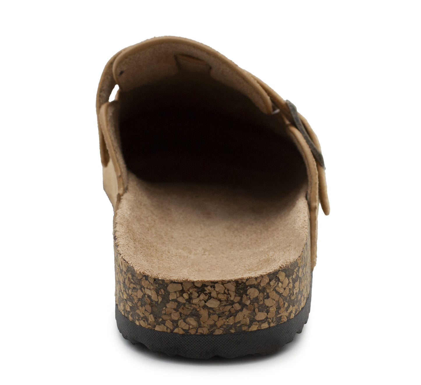 Womens Faux Suede Clogs Slip On Adjustable Buckle Cork Footbed Arch Support Ladies Backless Mules Flat Casual Slippers
