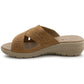 Womens Backless Sandals Slip On Low Wedge Open Toe Mules Summer Fashion Beach Slides Flip Flops