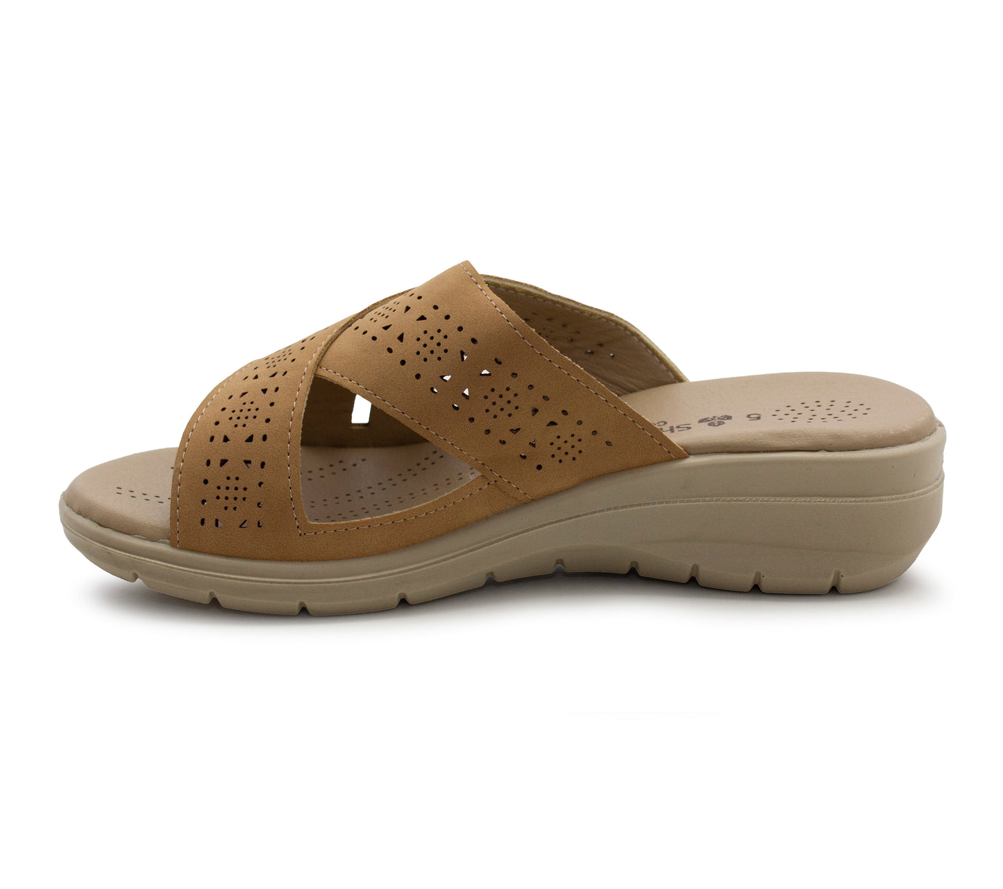 Womens Backless Sandals Slip On Low Wedge Open Toe Mules Summer Fashion Beach Slides Flip Flops