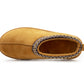 Womens Warm Slippers Tan Faux Suede Fur Lined Slip On Backless Mules Ladies Faux Suede Winter Cosy Indoor House Shoes Sliders