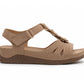 Womens Adjustable Sandals Ladies Low Wedge T-Bar Summer Beach Walking Shoes