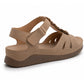 Womens Adjustable Sandals Ladies Low Wedge T-Bar Summer Beach Walking Shoes