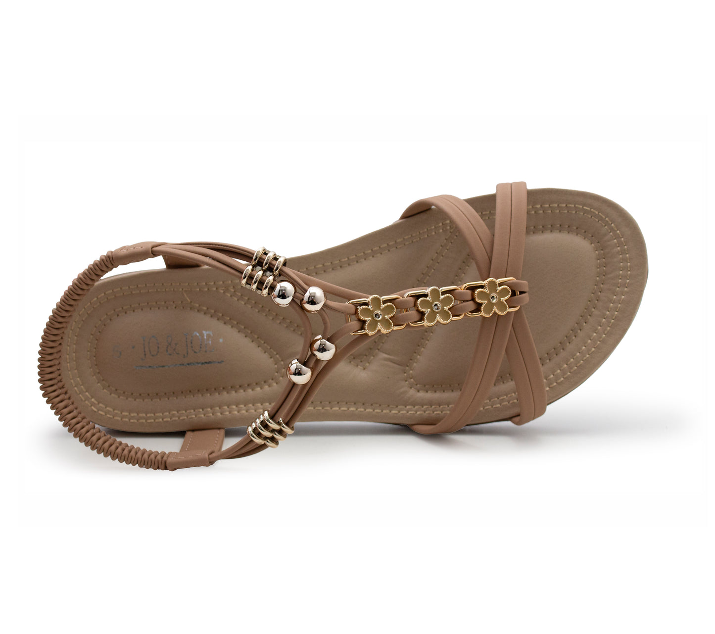 Womens Strappy Sandals Elastic Back Strap Comfort Flat Open Toe Summer Casual Beach Holiday Shoes