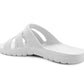 Womens All White Sliders EVA Lightweight Ladies Summer Beach Shower Bathroom Fashion Spa Slipper Mules Flip Flop Sandals