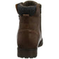 Mens Brown Leather Lace Up Boots High Top Zip Up Biker Boots