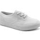 Unisex Girls Boys Kids Lace Up Canvas Back to School Uniform PE Pumps Sports Trainers Plimsolls White Lace Up Dance Shoes