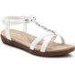 Womens Strappy Sandals Elastic Back Strap Comfort Flat Open Toe Summer Casual Beach Holiday Shoes