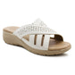 Womens Backless Sandals Slip On Low Wedge Open Toe Mules Summer Fashion Beach Slides Flip Flops