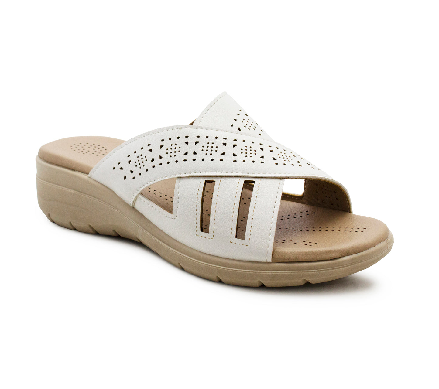 Womens Backless Sandals Slip On Low Wedge Open Toe Mules Summer Fashion Beach Slides Flip Flops