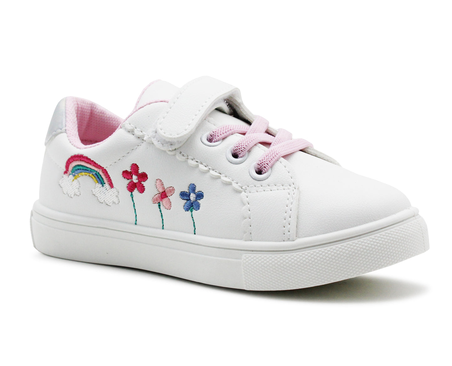 Girls Kids Trainers Touch Fasten Toddlers Sneakers Easy Fastening Rainbow Fashion Pumps